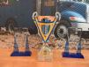 Awards for technical service competency, including Volvo’s 2016 Global Masters competition (center), are on display at Rudd Equipment Company’s technical center.