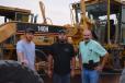 (L-R): Dakota Johnson of Granite Excavation and Construction; Tyler Frankhouser and Byron Coates of Circle C Excavating were on hand from Oklahoma to buy excavators and graders. They put the Cat 140H through its paces early in the morning on auction day.
 