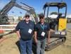 Volvo’s Andy Capps (L) joined Rob Ekno, who officiated at the show’s Volvo rodeo competition.