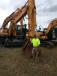 Kenneth Moon of Ramey Inc. in Winston-Salem, looks over the Hyundai and Sany excavators.