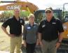 (L-R): Adam Doll, Case Construction Equipment territory manager; Sheila Tracy of CNH Industrial Capital; and John Coe, Case Construction Equipment field service engineer, greet attendees at the Novi, Mich., open house.
 
