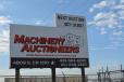 A huge sign marks the location of Machinery Auctioneers’ 50-acre site in Odessa, Texas. 