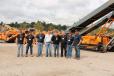 (L-R): Ray LaCasse, operator; Zach Russenberger, operator; Dan Tucker, product support; Daniel Civinski, Rockster representative of the United States; Skip Tucker, owner of Equip Sales & Leasing; Wolfgang Kormann, CEO of Rockster North America; and Dan Troiano, sales representative, and Joe Collazo, sales manager, both of Equip Sales & Leasing Corp.