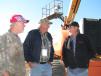 A group of local Jeff Martin Auctioneers’ attendees talks about the machines about to go on the auction block. (L-R) are Bo Morgan, Morgan’s Equipment & Crane Service, Biloxi, Miss.; Jay Bearden of Jay Bearden Construction, Jackson, Miss.; and Ronnie Morgan, owner of Morgan’s Equipment & Crane Service. 