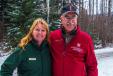 Sandi Mason, the U.S. Forest Service’s U.S. Capitol Christmas Tree project leader, and Larry Spiekermeier, driver of the Kenworth T680 Advantage tour truck for the U.S. Capitol Christmas Tree.