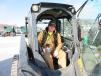 Michael Jante of Home-Tec Contracting runs this John Deere 319D skid steer before the auction. 
 