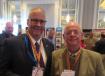 Patrick Jacomet (L), OAIMA executive director, welcomes Ron Watson of Watson Gravel to the reception. 