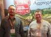 Ben Kotkowski (L) of Lakeside Sand & Gravel catches up with Tom Kovesci, Stone Products, during a break at the event.
 