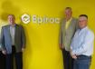 Epiroc Hydraulic Attachments Sales Team, Matt Cadnum, Michael Meehan, and Scott Hendricks celebrate the launch of Epiroc at the company’s Independence, Ohio facility