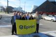 Several of Epiroc’s Independence, Ohio facility employees, including Matt Cadnum, Zach Pettigrew, Scott Hendricks, Jonathan Oney, Laurie DeLuca, Ben LeFevre, Erika Petitjean and Mike Meehan took the celebration on the road for a lakefront photo in downtown Cleveland
