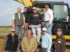 A big group from C.W. Matthews Contracting, based in Marietta, Ga., stopped by the event. (L-R, top) are Jeff Ensell,  C.W. Matthews, Scott Hagemann, Caterpillar, and Randall Cosby and Trent Plott, both of  C.W. Matthews.  (L-R, bottom) are Will Stevenson, Kevin Robinson and Ryan Veech, all of C.W. Matthews, and the company’s Yancey Bros. Co. representative, Kevin Lane. 
