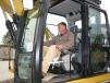 Brent Beverly of BTM Machinery, Charleston, S.C., inspects this new 2017 Cat 320F L with only seven hours on it. 