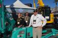 (L-R): Maeda USA’s John Carpenter, Taylor Inman and Tony Inman were on hand to show the MC285-2 mini crawler-crane.
 