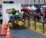 Derek Gromacki, PJ Dick Inc., Pittsburgh, Pa., navigates one of the tight turns at the 2018 Wacker Neuson Trowel Challenge. This year’s course was reconfigured to show off the competitor’s precision finishing skills as well as speed. A large crowd gathered to watch the final competition, which proved exciting with mere tenths of a second separating the top three finishers. 