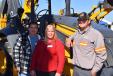 (L-R): Bernie Bentz, owner; Diane Barron, operations manager; and Joe Ross, service manager, all of Bentz Excavating Company, Seffner, Fla., check out the rental and purchase options provided by H&E. 