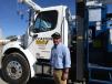 Erik Lovato, Coastline sales, has a 19-ton Manitex boom truck ready for a customer. 