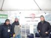(L-R): Bundled up and ready to speak with attendees are Powerscreen of Washington’s Dan Bianchini, sales for Oregon and southwest Washington; Rick Lavine, sales for Montana/Idaho/Eastern Washington; and Pat Lowe, sales manager, Kent, Wash.