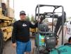 Rusty Averyt, owner  L & A Pools and Spa in Phoenix, considers this IHI 9VX3 compact mini-excavator before his busy season starts.
