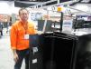 Andy Saltzman, Buyers Products, introduces attendees to the company’s new line of straight side backpack truck boxes. 