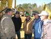 (L-R) are Tommy Thompson, Thompson Logging, Brewton, Ala.; Dan Troiano, Empire Paving Equip Sales, Northaven, Conn.; and Ted Grantland, Leonard Summerford and David Grantland, all of G&G Farms, Decatur, Ala. 
 