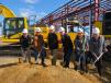 At the ground breaking of the new building are (L-R ) Dan Oakes Jr. of A.W Oakes & Son ; Dan Oakes Sr., president, A.W Oakes & Son, Racine, Wis.; Matt Roland, president of Roland Machinery Co., Larry Gindville, vice president Wisconsin division, Roland Machinery Co.; Max Oakes, A.W.Oakes & Son; and Jim Cairns, CEO Bukacek Construction, Racine, Wis.    