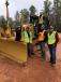 (L-R): Josh Ayers and P.J. Provenzano, both of SITECH, go over the Trimble system for dozers with Chad Carpenter and Cody Pleacker, both of Plecker Construction in Staunton, Va.
