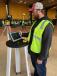 Nate McKee of Horne Brothers in Fayetteville, N.C., checks out the Trimble T10 tablet used with survey equipment.
