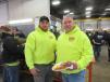 Jarad Franks (L) and Dan Olson, both of Dan’s Construction and Excavating, Chippewa Falls, Wis., enjoy the lunch provided at the open house.