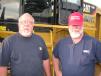 Steve Guffey (L) and Steve Stewart, both of Marietta Recycling, Marietta, Ga., check out this Cat 930H wheel loader.  