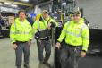 (L-R): Dave Hritz, Steve Kukura and Ed Rasich, all of Upper Saucon Township, check out this John Deere 544K wheel loader.