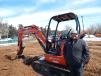Joe Fairbanks of Olson Power & Equipment, North Branch, one of Minnesota’s premier Kubota dealers, was on hand as attendees gave the Kubota lineup a spin, like this KX040-4 compact excavator. 