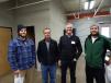(L-R): Meeting up at the Tri-State Bobcat open house are Matt Peller, equipment operator, and Dave Peller, owner and CEO, both of ProTurf, Lakeville, Minn.; Bill Quirk, Tri-State, Bobcat; and Dylan Weber, foreman of ProTurf. 
 