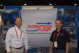 David Perry (L) and Brian Lee, both of Thompson Pumps, were excited to tout their company’s innovative pumps. 
