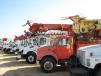 A large lineup of utility trucks was available at the sale. 