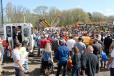Sales Auction Company’s mobile truck guides bidders through the many lots of heavy equipment. 