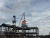 Buckner Companies constructed the dome for Holy Name of Jesus Cathedral on the ground then lifted it using special rigging and a Liebherr LR/1400 crawler crane. 