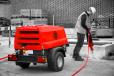 Chicago Pneumatic air compressors such as this one are being made increasingly smaller to improve fuel efficiency while also making them easier to service.
 