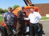 (L-R): Jeremy Row and Jeff Seagren, both of Jeff Seagren Inc., introduce themselves to Ron Schmidt, service supervisor of Deutz Service Center in Chicago. 
 