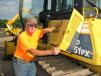 Allan Campbell, an independent contractor based in Belden, S.C., inspects a pair of Komatsu D51PX dozers. 