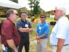 (L-R): Todd Phillips of Gulfstream Construction in Mt. Pleasant, S.C., and Mitchell Huskey, Whit Stutsman and Pete Stutsman, all of Anson Construction Company in Charleston, S.C., discuss the demo event.
 