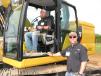 Jeremy Jetton (L) and Josh Jetton, both of Jetton’s Grading Inc. in Walhalla, S.C., said the new Cat 323 hydraulic excavator has the standard features and perfect size for their next machine purchase.  
 