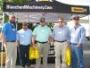 (L-R): Matt McDaniel of Blanchard Machinery; Chris, Jay and Jimmy Matthews, all of Matthews Construction Company in Rock Hill, S.C.; and Pete Hypio of Matthews Construction Company check in and get ready for the demo presentations. 
 