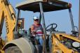 The New Holland 555E backhoe was put through its paces by Jim Neal of Gemini Enterprises.
 