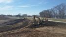 With the removal of the underground utilities complete, construction of a levee on the west side of the Cedar River is currently under way. Upon its completion in 2020, it will be one half-mile long and protect the Czech Village district in southwest Cedar Rapids. 
 