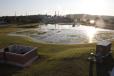 A new detention basin near the Sinclair pump station safely holds rain water until it drains.
 