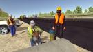 One setting features an excavator and coworker using a concrete saw to teach the importance of always wearing the proper personal protective equipment (PPE).  