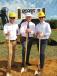 Third-generation Beard Equipment owners Drew DeLaney (L) and John Dodson (R) pose with Ocala Mayor Kent Guinn.