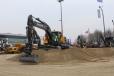Volvo CE put its equipment in action in a demonstration area. 