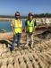 Michael Lanier (L) of May/RHI and Ryan Williams, proprietor of Atomic Sand, look in on the operations at the deposit in Beech Island, S.C. 