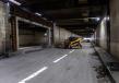 Crews have cut holes in between the lanes of the Battery Street Tunnel to help move crew and equipment between each side of the tunnel during decommissioning and filling.
(WSDOT photo)